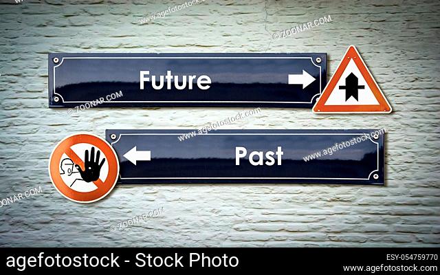 Street Sign the Direction Way to Future