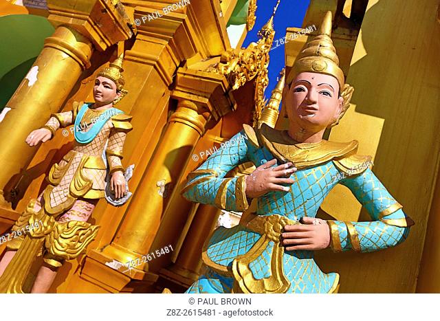 Statue at the Shwedagon Pagoda, Yangon, Myanmar