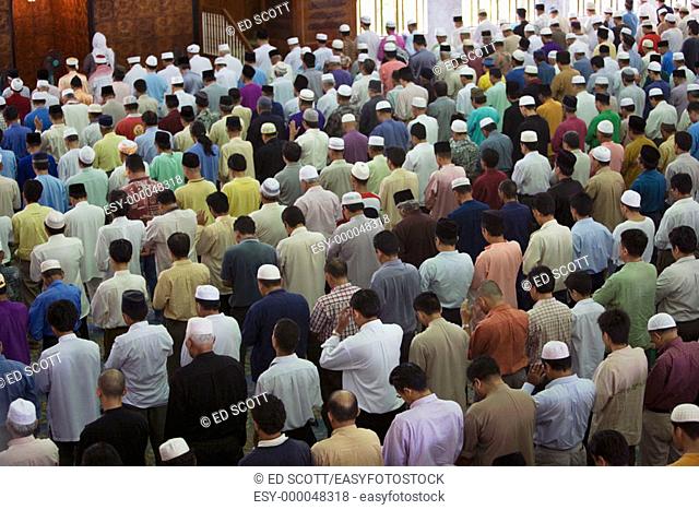 Friday prayer in mosque, Kuching. Sarawak, Borneo. Malaysia