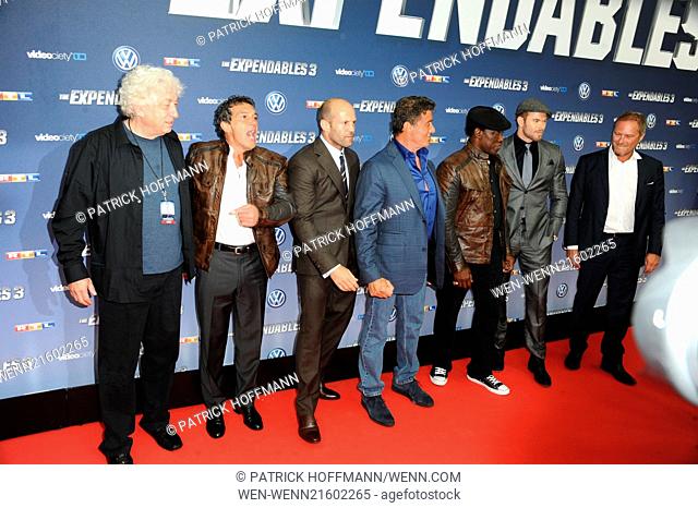 German premiere of 'The Expendables 3' at Residenz movie theatre. Featuring: Avi Lerner, Antonio Banderas, Jason Statham, Sylvester Stallone, Wesley Snipes