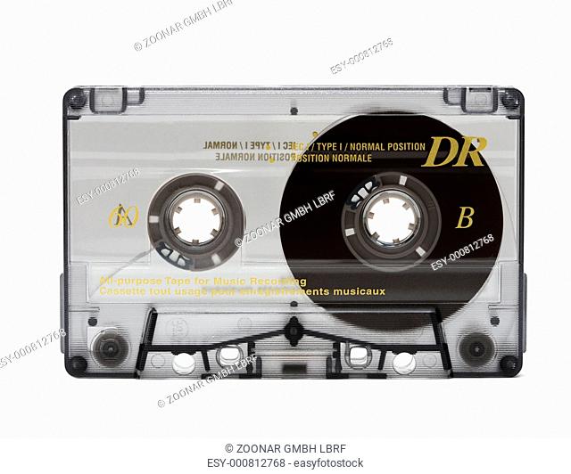 Audio cassette isolated on white background