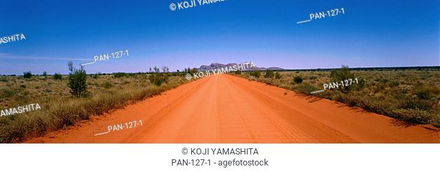 Desert Road and Mount Olga, Australia