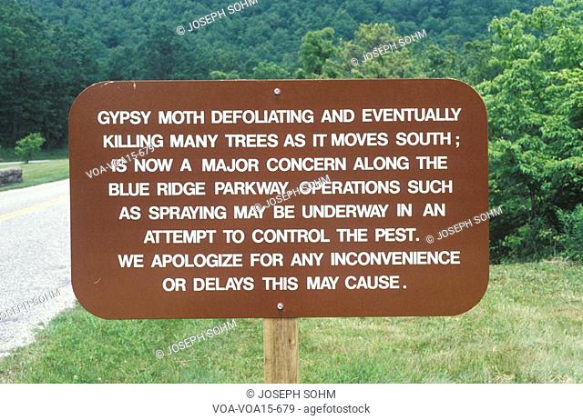 Gypsy Moth environmental sign in Virginia