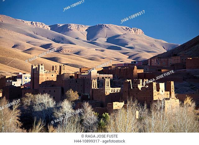 Morocco, North Africa, Africa, Southern Morocco, atlas, mountains, mountains, Dades, valley, Kasbah, rock, cliff