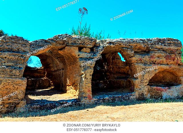 Famous ancient ruins in Valley of Temples, Agrigento, Sicily, Italy. UNESCO World Heritage Site