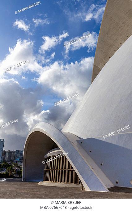 Auditorium, detail, Auditorio de Tenerife, congress and concert hall by the architect Santiago Calatrava, Santa Cruz, Santa Cruz de Tenerife, Tenerife