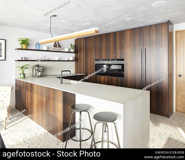 Interior shot of kitchen. Seabreeze, Camber, United Kingdom. Architect: RX Architects, 2022