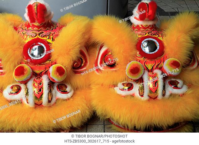 Singapore, Chinese New Year, lion dance masks,