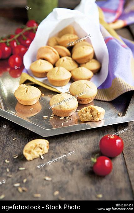 Mini savoury chickpea muffins