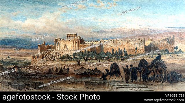 Haag Carl - Encampment of the Prince of Wales at Baalbeck 1862 - German School - 19th and Early 20th Century