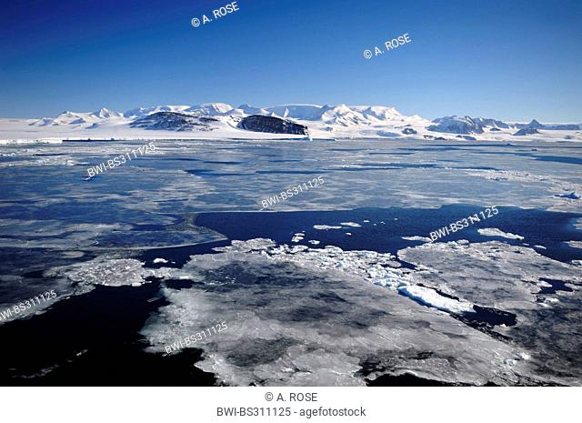 panoramic view over the Weddell Sea at the peninsula coast in the 'Larsen A' area, Antarctica