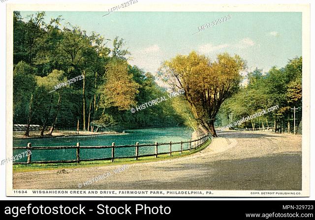 Wissahickon Creek and Drive, Fairmount Park, Philadelphia, Pa. Detroit Publishing Company postcards 11000 Series. Date Issued: 1898 - 1931 Place: Detroit...