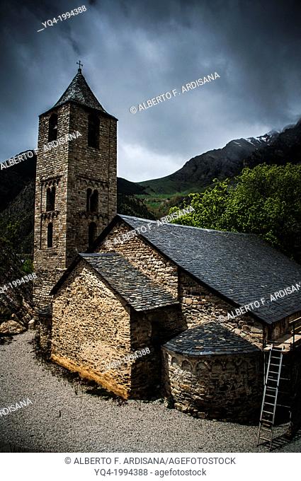 Church of Boí, romanic style.Pirineo of Lleida, Catalonia, Spain