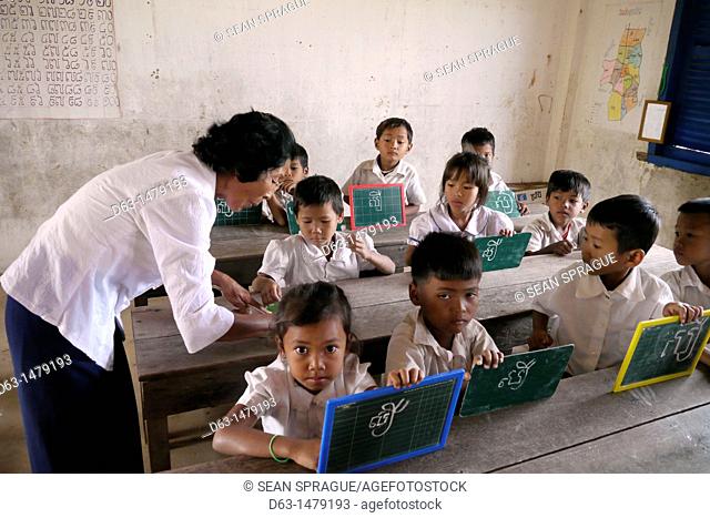 CAMBODIA. Village primary school  Inclusive education: CRS works with local education authorities to include children with physical disabilities in regular...