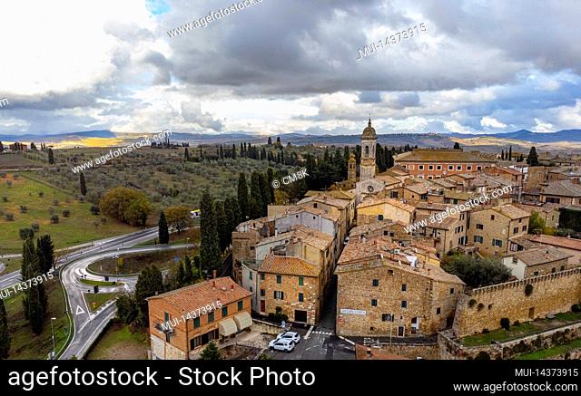 Village of San Quirico d'Orcia in Tuscany Italy