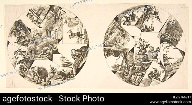 Designs for Plates Taken from Oudry's Illustrations to La Fontaine's Fables, after 1755. Creator: Anon