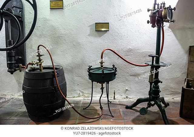 Old beer filter machine in Brewery Museum in Plzen (Pilsen) city, Czech Republic