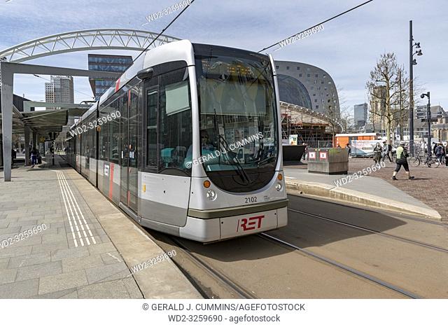Netherlands, Rotterdam, 2017, Tramway system the RET in a city center station