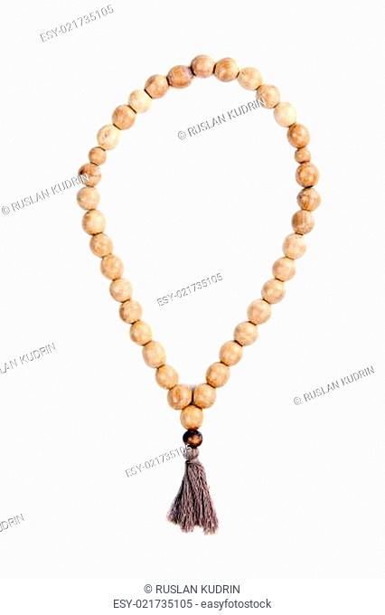 Wooden beads isolated