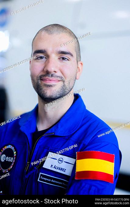 03 May 2023, North Rhine-Westphalia, Cologne: Pablo Álvarez Fernández from Spain, aspiring astronaut, is presented at ESA's European Astronaut Center (EAC)