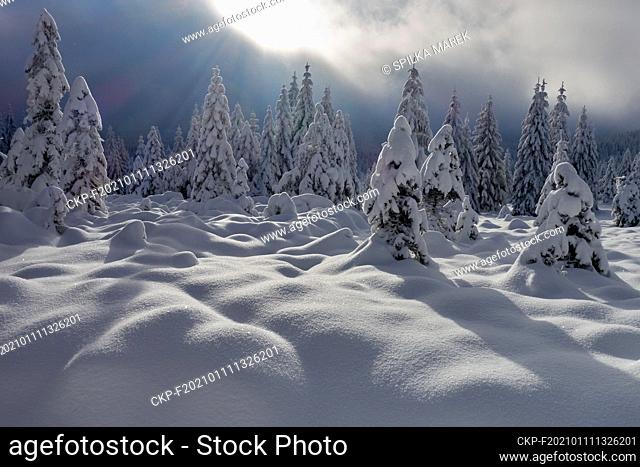 The winter scenery at Jizera Highway, Izera Mountains, Czech Republic, January 11, 2021. (CTK Photo/Marek Spilka)