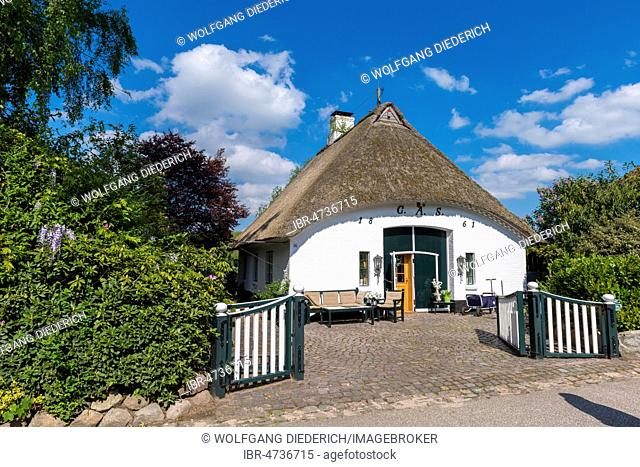 Typical Thatched Cottage, Sieseby, Thumby, Schleswig Holstein, Germany