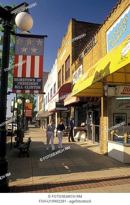 Hot Springs, AR, Arkansas, Hometown of President Bill Clinton outside shops along Central Avenue in the Historic District of Hot Springs