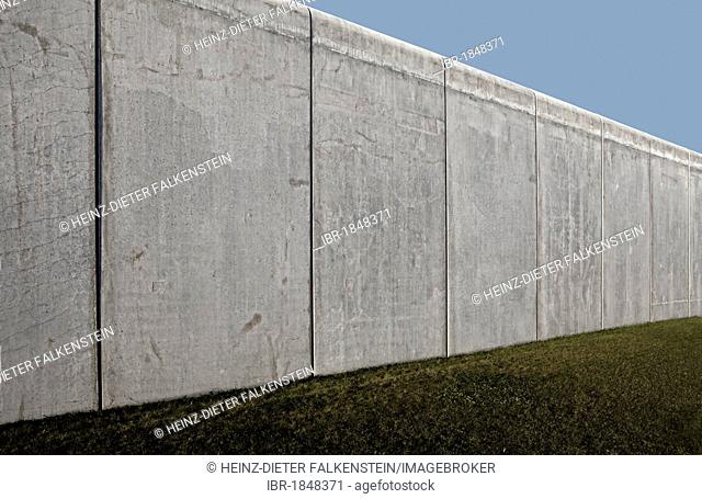 Outer wall of the forensic psychiatry, Porz-Westhoven, Cologne, North Rhine-Westphalia, Germany, Europe