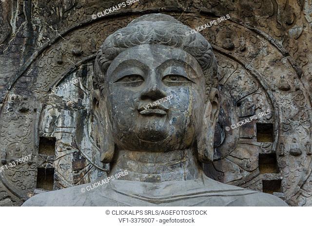 The Big Vairocana statue at Longmen Caves, Luoyang, Henan, China