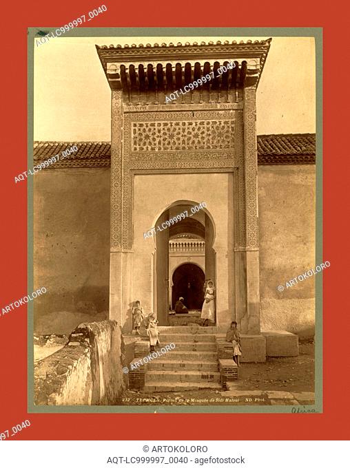 Tlemcen, Portal of the Mosque of Sidi Haloui, Algiers, Neurdein brothers 1860 1890, the Neurdein photographs of Algeria including Byzantine and Roman ruins in...