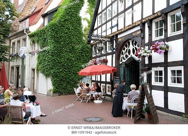 Weinkrueger Restaurant, Marienstrasse, historic town centre, Osnabrueck, Lower Saxony, Germany, Europe