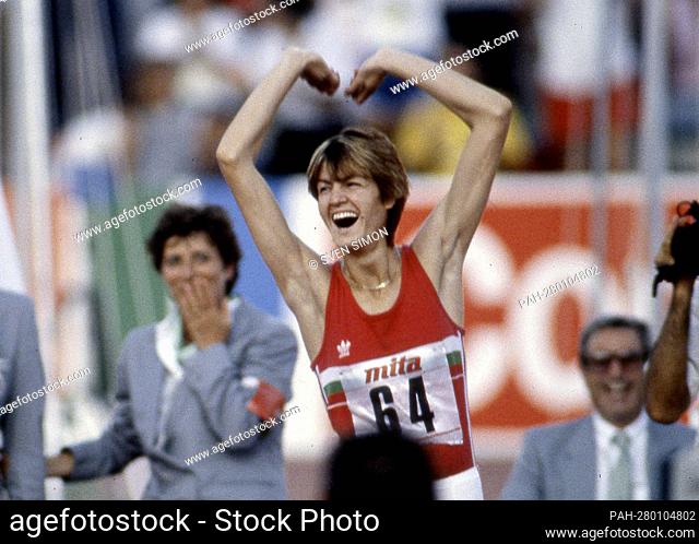 jubilation winner Stefka KOSTADINOWA (BUL/ 1st place). Women's high jump final, on August 30th, 1987 World Athletics Championships from August 28th to September...