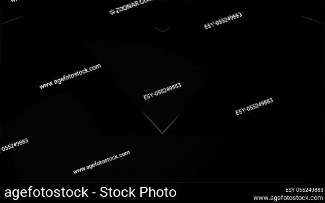 Abstract black shape. Technology 3d rendering background