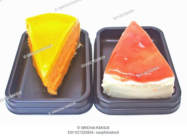 Dessert Orange Cheesecake with Strawberry cheesecake
