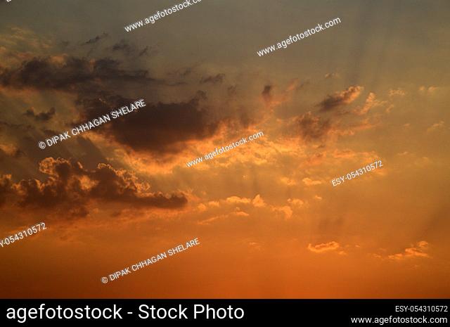 Beautiful sunset sky with clouds. Abstract sky