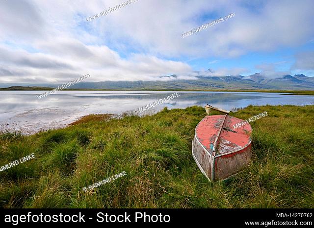 Lake, Boat, Morning, Summer, Breiddalsvik, Austurland, Iceland