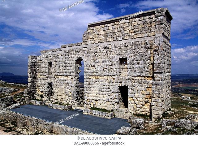 Ruins of the Roman theatre of Acinipo, Ronda la Vieja, Andalusia, Spain. Roman civilisation, 1st century AD