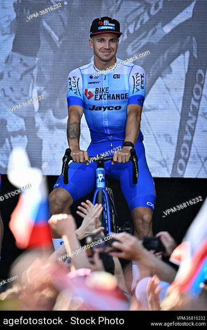 Dutch Dylan Groenewegen of BikeExchange-Jayco pictured during the team presentation ahead of the 109th edition of the Tour de France cycling race, in Copenhagen