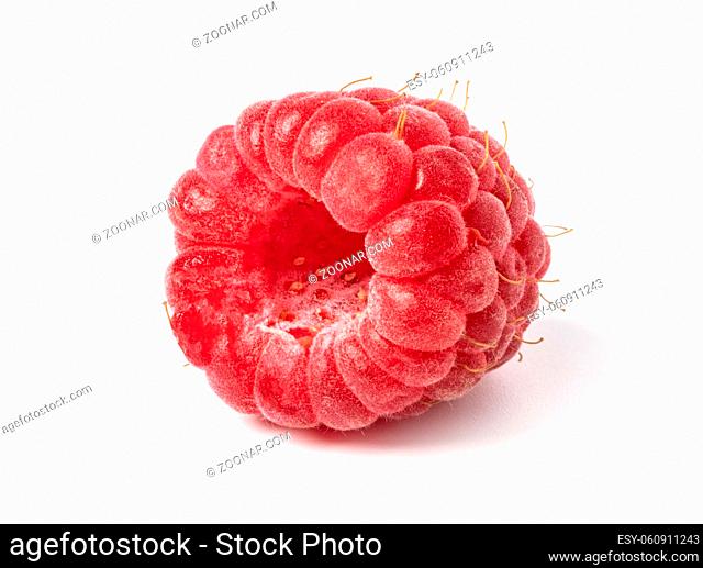 ripe raspberry isolated on white background