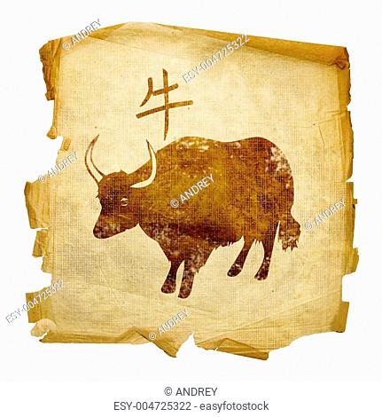 Ox Zodiac icon, isolated on white background