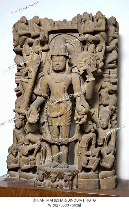 Vishnu 10th century A D , Vaishnav cult , Kalchurian period found at Mankedi district Jabalpur , Madhya Pradesh , India