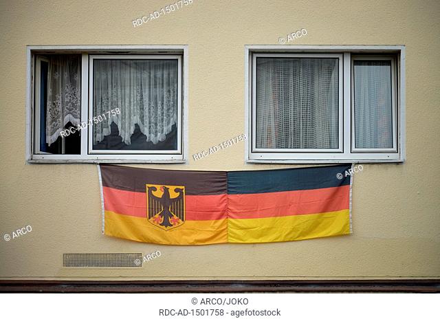Deutschland-Fahne, Nippes, Koeln, Nordrhein-Westfalen, Deutschland