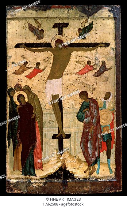 The Crucifixion. Dionysius (ca. 1450-before 1508). Tempera on panel. Russian icon painting. 1500. State Tretyakov Gallery, Moscow. 85x52. Painting