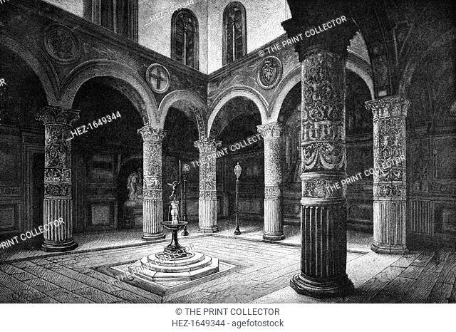 The Court of the Palazzo Vecchio, Florence, Italy, 1882. From Florence, by Charles Yriarte, translated by CB Pitman and published by Sampson Low (London, 1882)