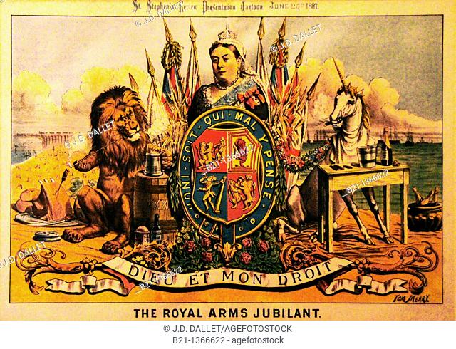 Queen Victoria for the Royal Arms Jubilant with all the 'powers' of her Queendom, 25 June 1887