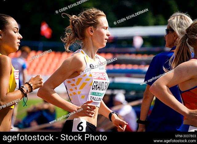 Belgian Merel Maes pictured in action during the high jump event, at the European Athletics U20 Championships, Friday 16 July 2021 in Tallinn, Estonia