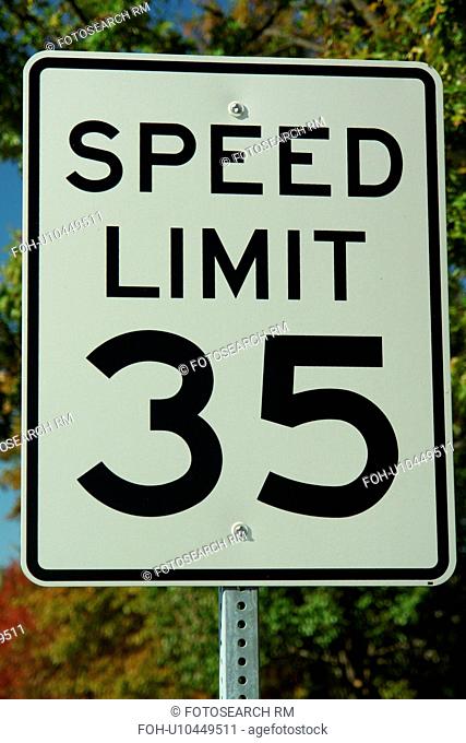 Gap, PA, Pennsylvania, Speed Limit 35 road sign