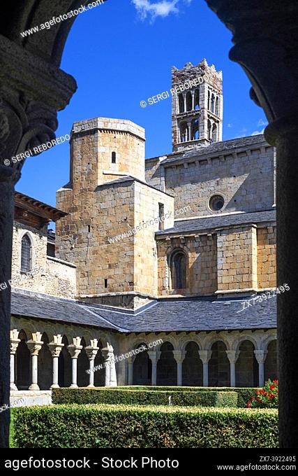 Coister of Sant Miquel, Cloisters of the romanesque Cathedral of Santa Maria in La Seu d'Urgell, Lleida, Catalonia, Spain.