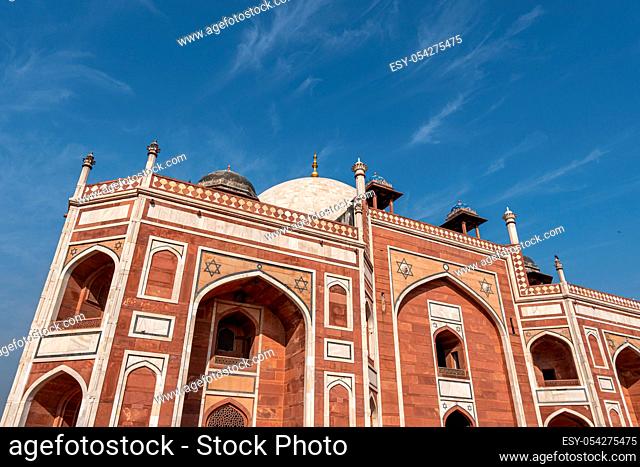 humayun's tomb complex in new delhi, india taken during warm midday