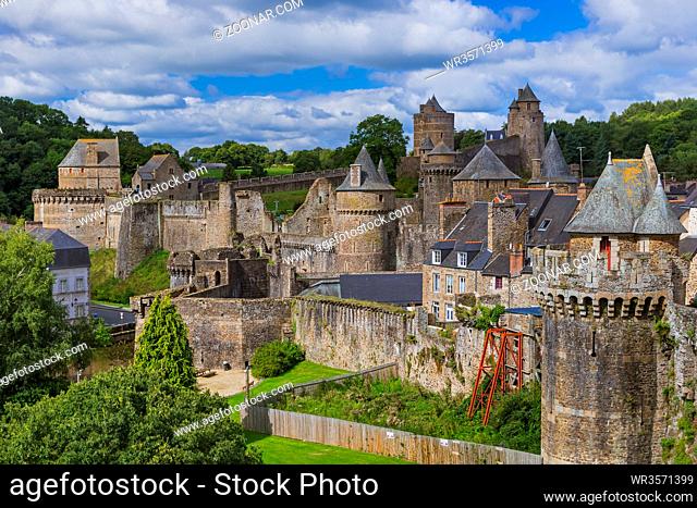 Castle of Fougeres in Brittany - France - travel and architecture background